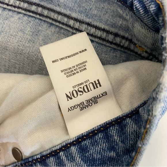 Hudson Women's Distressed Sloane Extreme Baggy Jeans Blue Size 30 - Picture 7 of 9